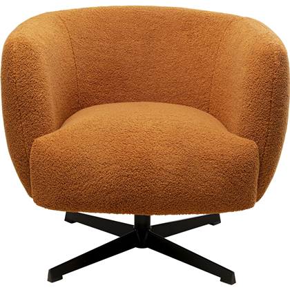 Kare Design Fuzzy Draaifauteuil Bruin