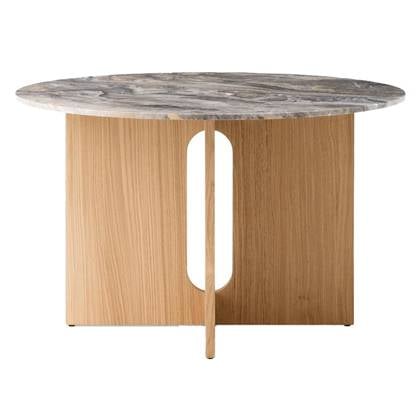 Audo Copenhagen Androgyne eettafel Ø120 naturel eiken, Grey Galaxy Bruin