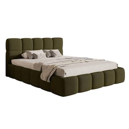 NADUVI Collection Chloe Bedframe 140 x 200 cm - met Opbergvak - Bouclé - Olijf Groen