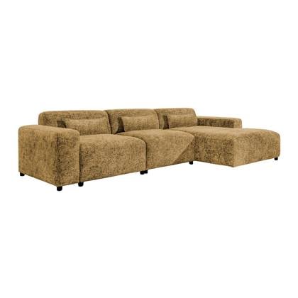 by fonQ Velura Hoekbank Rechts Big - Chenille - Oker