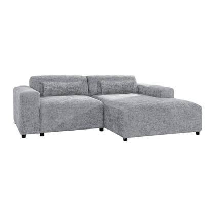 by fonQ Velura Hoekbank Rechts - Chenille - Grijs