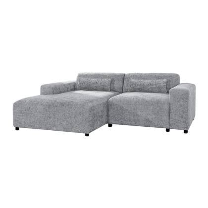 by fonQ Velura Hoekbank Links - Chenille - Grijs