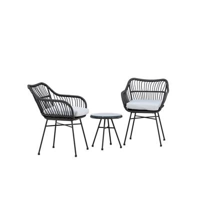 Fjôrd - Loungeset Zwart - Wicker - Viga