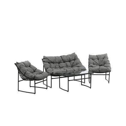 Fjôrd - Tuinset Zwart|Grijs - Staal - Tina