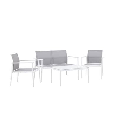Fjôrd - Tuinset Wit|Grijs - Aluminium|Textiel - Break