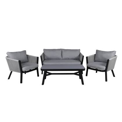Fjôrd - Tuinset Zwart Lounge - Aluminium - Virya