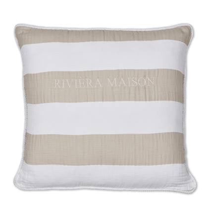 Riviera Maison - RM Striped Pillow sand 45x45 - Zand Beige
