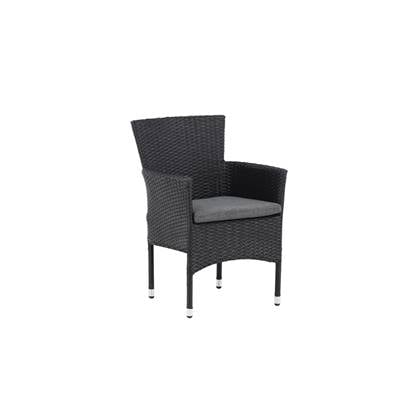Fjôrd - Tuinstoel Zwart - Wicker - Malina - Set van 2