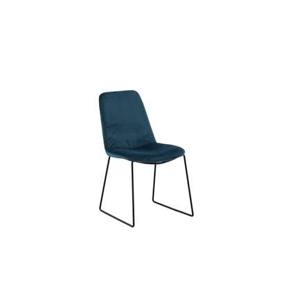 Fjôrd - Eetkamerstoel Blauw - Velvet - Muce - Set van 2