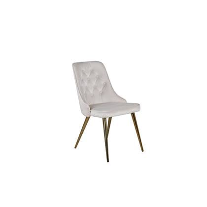 Fjôrd - Eetkamerstoel Beige|Koper - Velvet - Deluxe - Set van 2