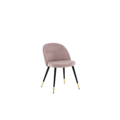 Fjôrd - Eetkamerstoel Dusty Roze Met Goud|Zwart - Velvet - Set van 2