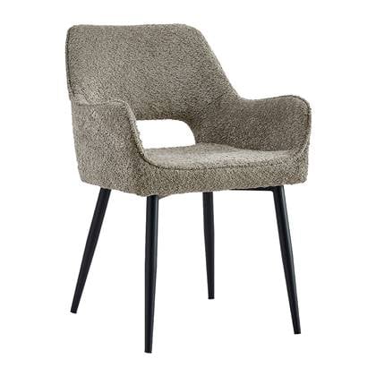 By fonQ Welle Eetkamerstoel - Bouclé - Taupe