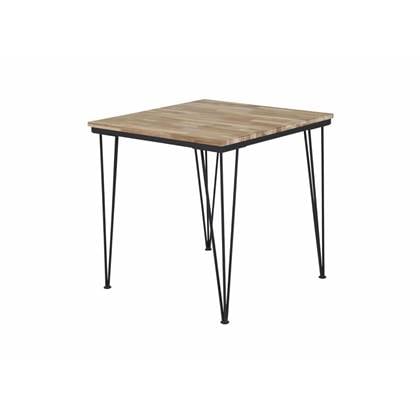 Fjôrd - Eettafel Zwart 80cm - Teakhout - Bali Bruin