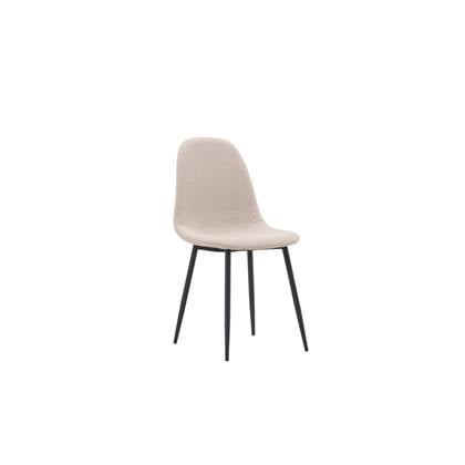 Fjôrd - Eetkamerstoel Beige|Zwart - Bouclé - Polar - Set van 2
