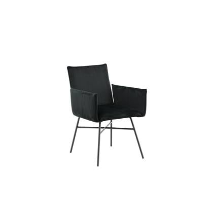 Fjôrd - Eetkamerstoel Zwart - Velvet - Petra