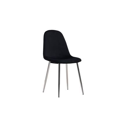 Fjôrd - Eetkamerstoel Chrome|Zwart - Velvet - Polar - Set van 2
