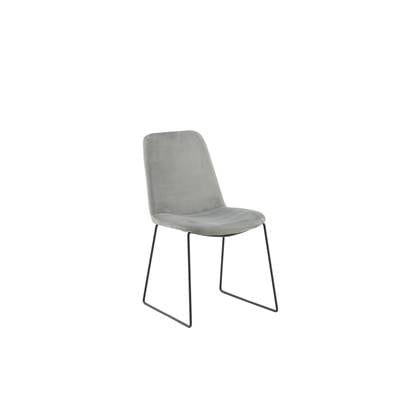 Fjôrd - Eetkamerstoel Grijs - Velvet - Muce - Set van 2