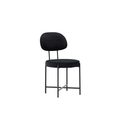Fjôrd - Eetkamerstoel Zwart - Velvet - Stella - Set van 2