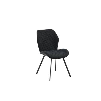 Fjôrd - Eetkamerstoel Zwart - Stof - Gemma - Set van 2
