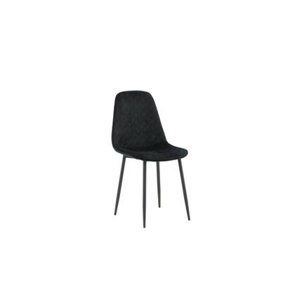 Fjôrd - Eetkamerstoel Zwart - Velvet - Polar - Set van 2