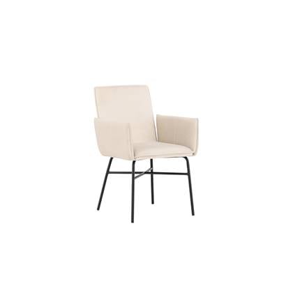 Fjôrd - Eetkamerstoel Beige|Zwart - Velvet - Petra