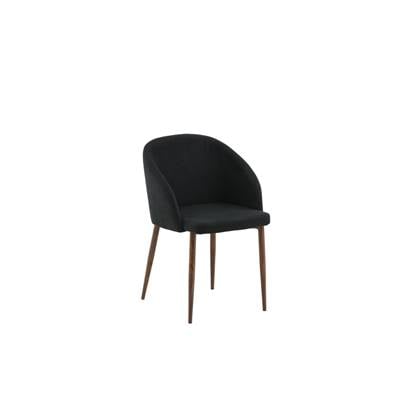 Fjôrd - Eetkamerstoel Zwart|Walnoot - Stof - Arch - Set van 2