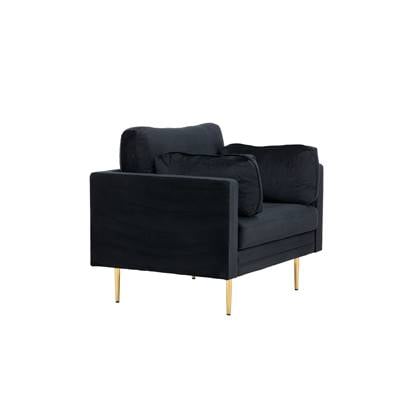 Fjôrd - Fauteuil Zwart|Goud - Velvet - Boom