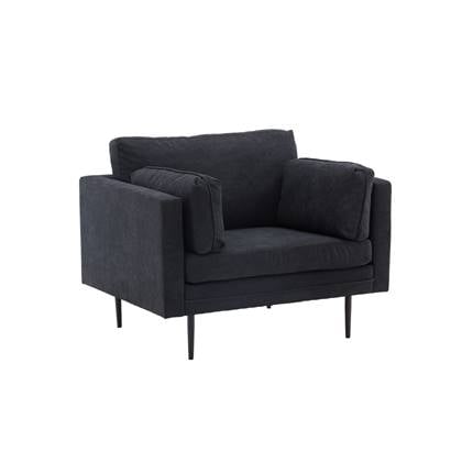 Fjôrd - Fauteuil Zwart - Linnen - Boom