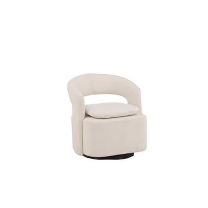 Fjôrd - Fauteuil Wit - Bouclé - Laurel Zwart