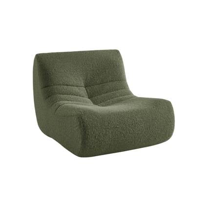 sweeek - Fauteuil in alpaca stof, 1 zitplaats Bruin