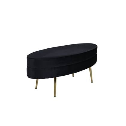 Fjôrd - Poef Zwart|Brass - Velvet - Otto