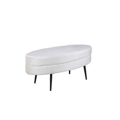 Fjôrd - Poef Beige|Zwart - Velvet - Otto