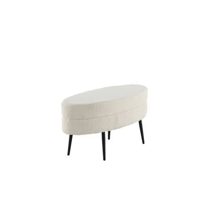 Fjôrd - Poef Off White|Zwart - Teddy - Otto