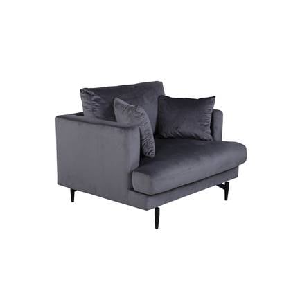 Fjôrd - Fauteuil Donker - Velvet - Sofia Grijs
