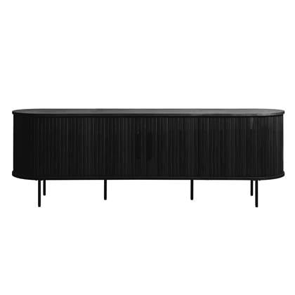 Giga Living - Tv-Meubel Eiken Fineer 180cm - Naturel - Schuifdeuren Zwart