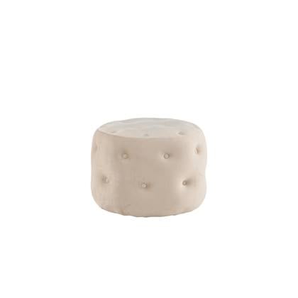Fjôrd - Poef Beige Ø55cm - Velvet - Benjamin
