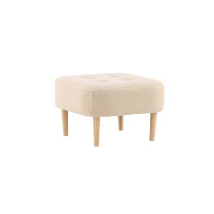 Fjôrd - Poef Wit|Naturel - Teddy - Salina