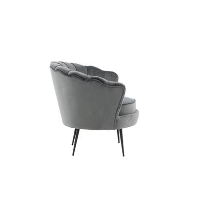 Fjôrd - Fauteuil Donker - Velvet - Calais Grijs
