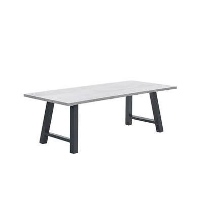 Olympus tafel - 220x100 cm - carbon black - grey teak look Grijs