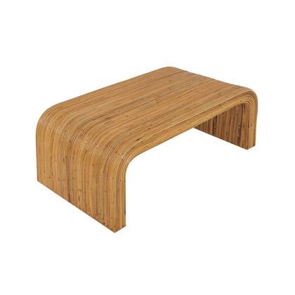 sweeek - Rechthoekige salontafel in natuurlijk rotan, 110cm