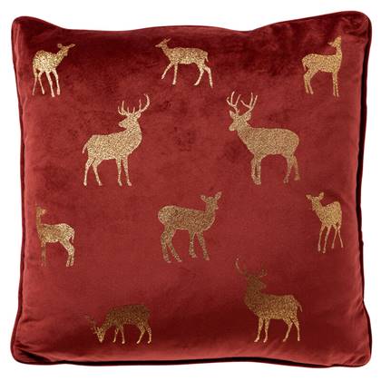 Christmas - Kerst sierkussen - 45x45 cm, Rood