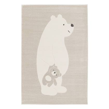 sweeek - Vloerkleed beige|crème, teddybeer