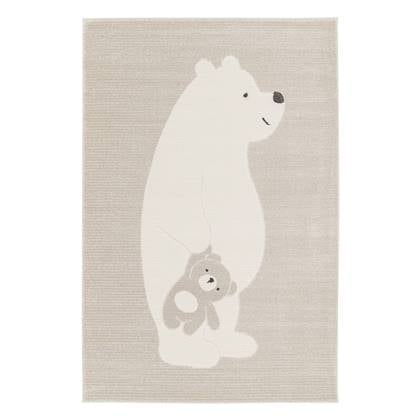 sweeek - Vloerkleed beige|crème, teddybeer
