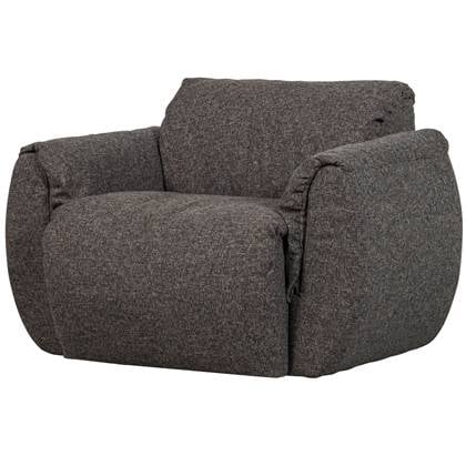 WOOOD Baggy Draaifauteuil - Geweven Stof - Warm Melange-81x104x84 Grijs