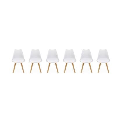 sweeek - Set van 6 eetkamerstoelen, 42x55x81cm Wit