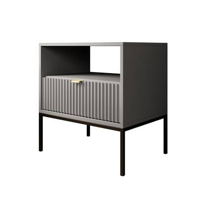 Meubella Nachtkastje Navil - Grijs - 54 cm