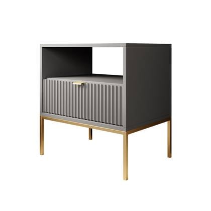 Meubella Nachtkastje Navil 2 - Grijs - 54 cm