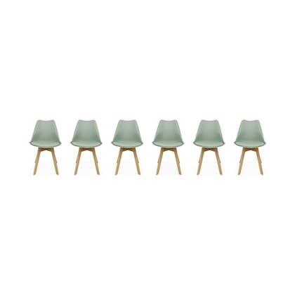 sweeek - Set van 6 eetkamerstoelen, 42x55x81cm Groen