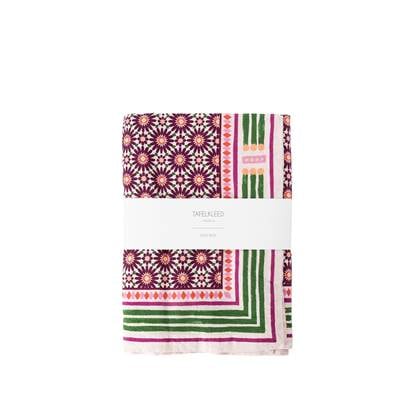 Sissy-Boy Donkerpaars tafelkleed met bloemenprint (140x220 cm)