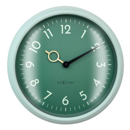 NeXtime  Wandklok 30,5cm - Stil - Zeegroen - ABS -  'Golden